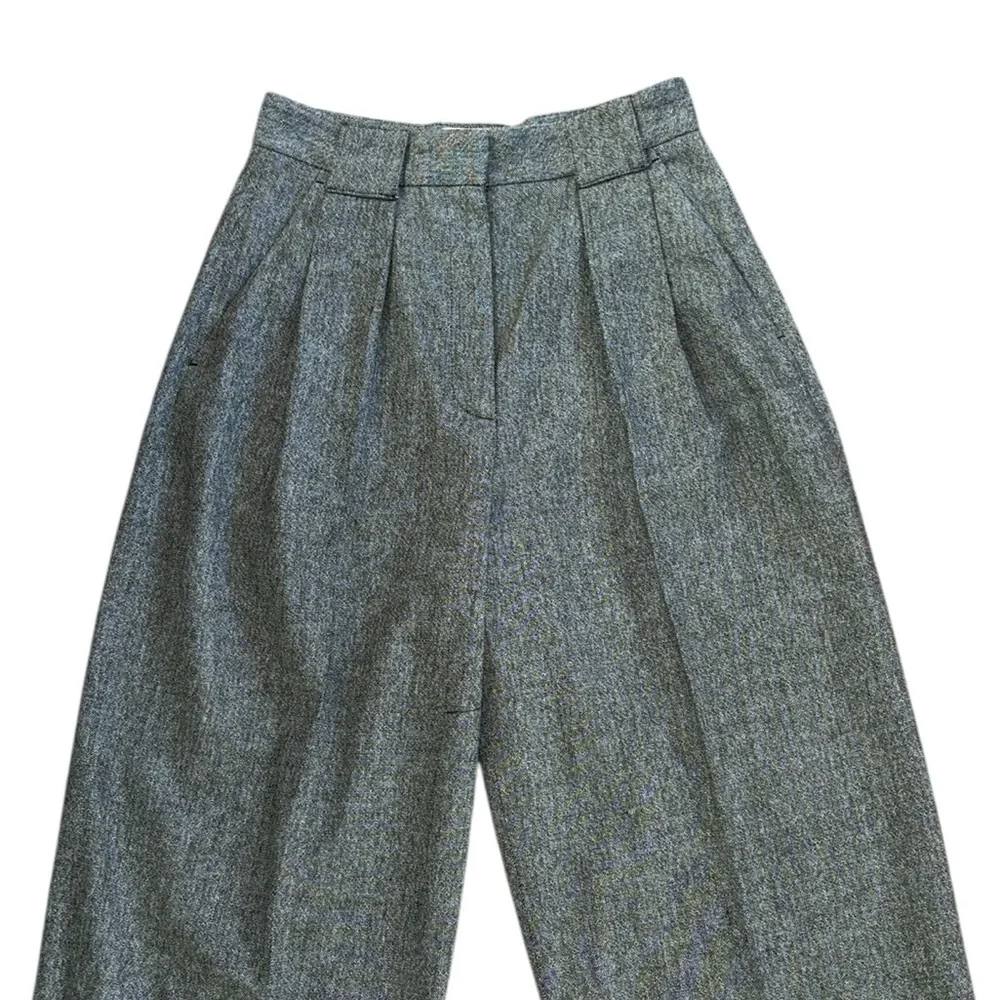 NEW Claudie Pierlot Paris High Waisted Pleated Trousers Pants in Molten Gray - 4
